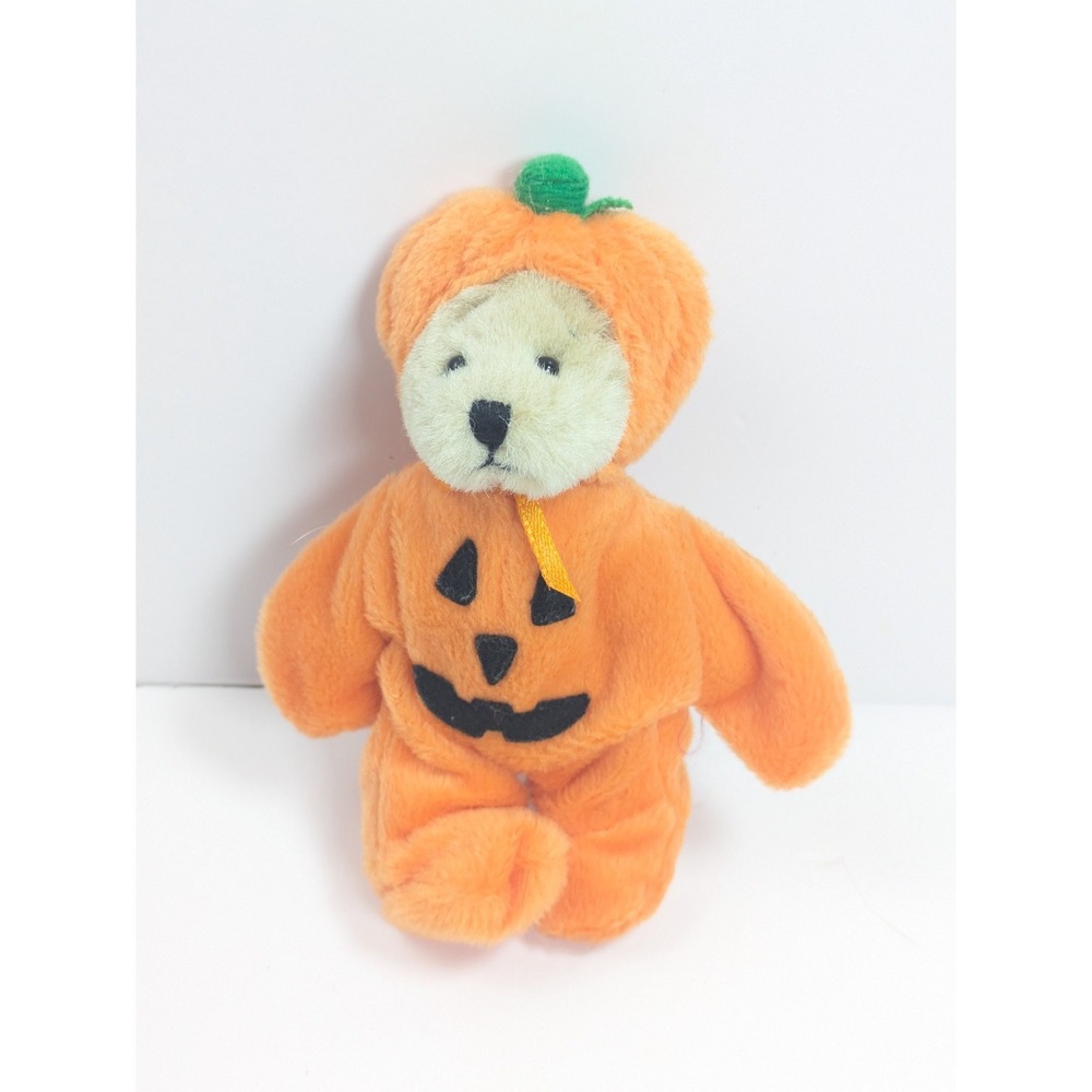 Vintage Wee Bear Village GANZ Bear Pumpkinhead Pumpkin 1999